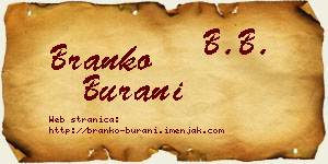 Branko Burani vizit kartica